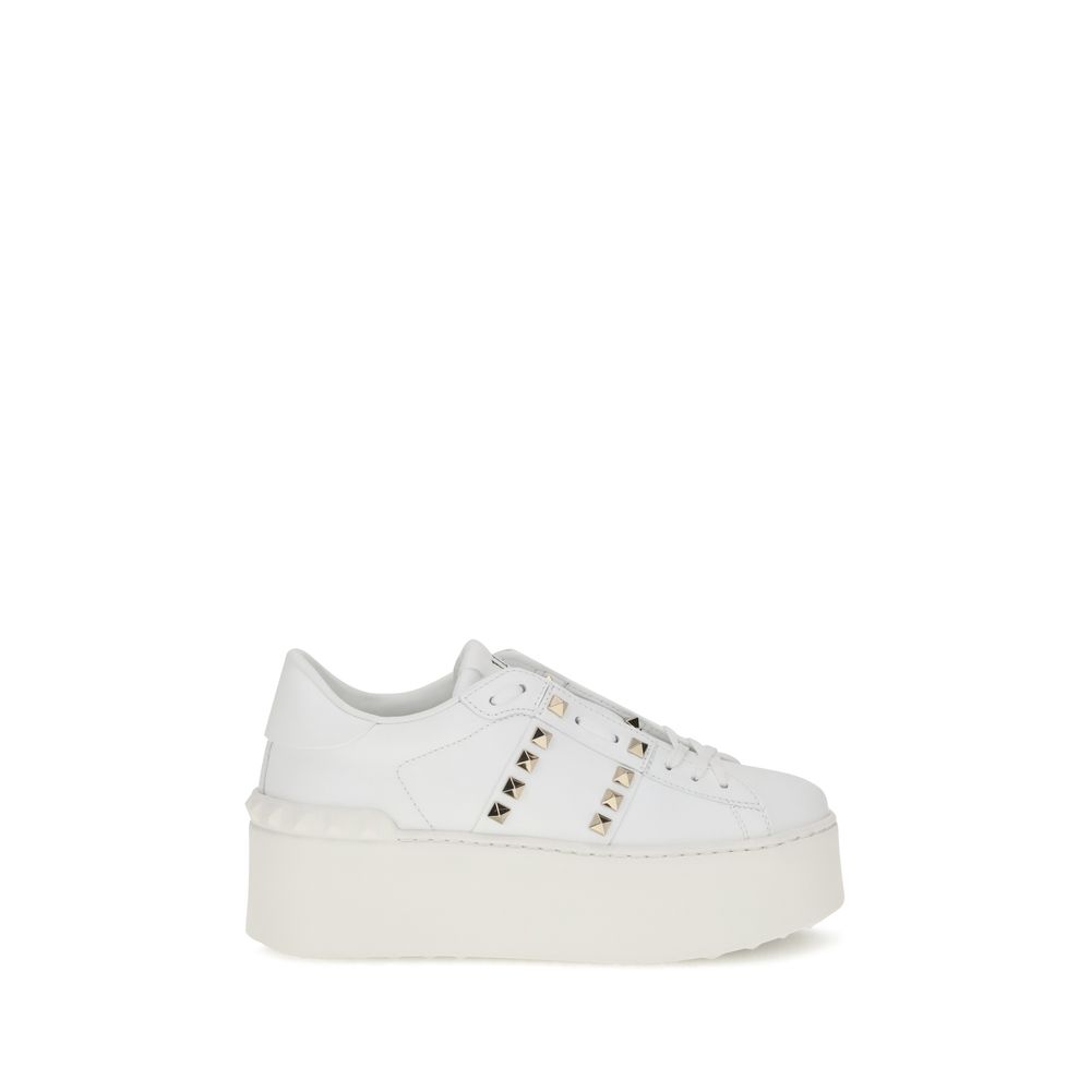 Valentino Garavani Plateau-Sneaker aus weißem Kalbsleder (Bos Taurus)