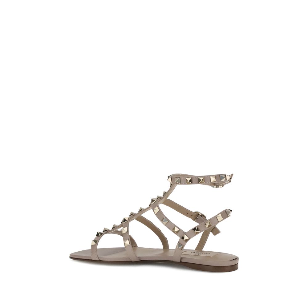 Valentino Garavani Sandalen aus grauem Kalbsleder (Bos Taurus)
