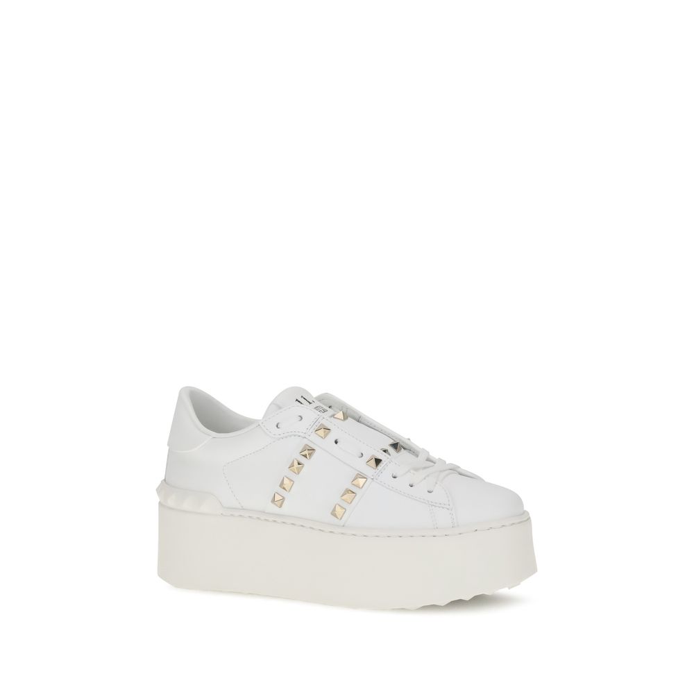 Valentino Garavani Plateau-Sneaker aus weißem Kalbsleder (Bos Taurus)