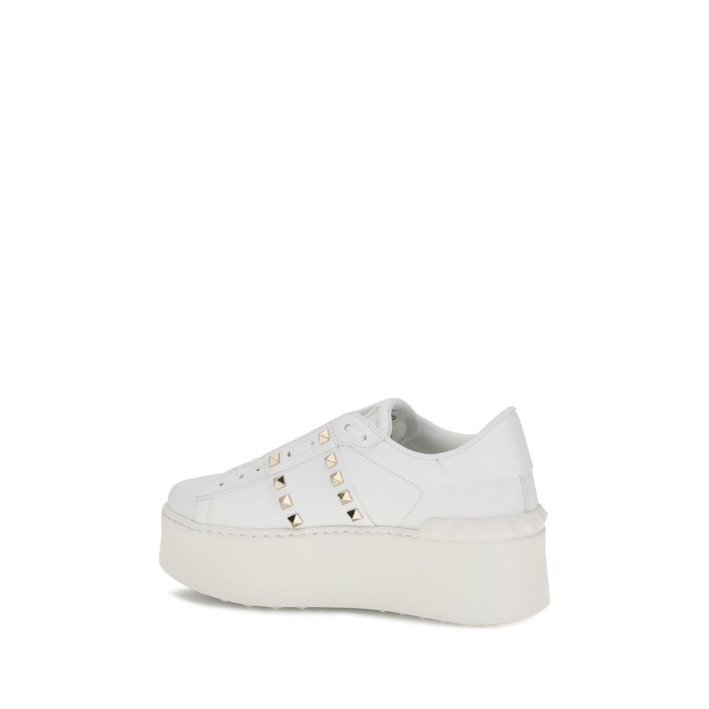 Valentino Garavani Plateau-Sneaker aus weißem Kalbsleder (Bos Taurus)