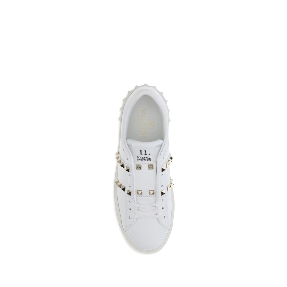 Valentino Garavani Plateau-Sneaker aus weißem Kalbsleder (Bos Taurus)