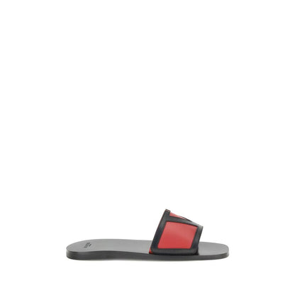 Valentino Garavani Rote Kalbsleder-Sandalen Bos Taurus