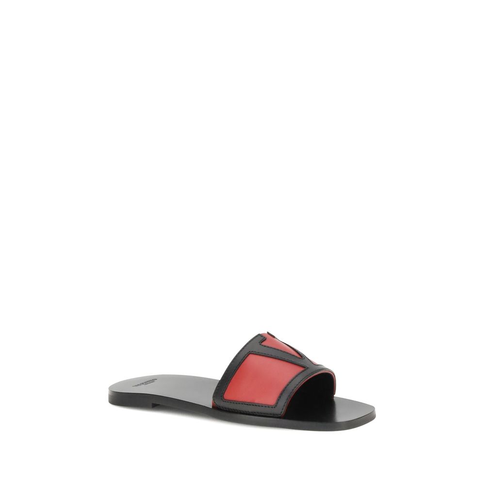 Valentino Garavani Rote Kalbsleder-Sandalen Bos Taurus