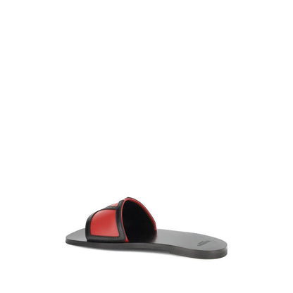 Valentino Garavani Rote Kalbsleder-Sandalen Bos Taurus