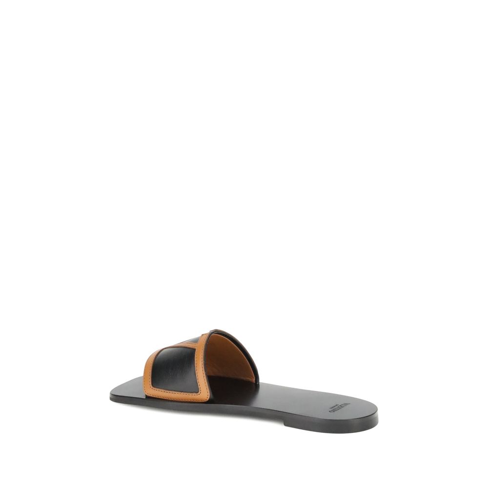 Valentino Garavani Schwarze Kalbsleder-Sandalen Modell Bos Taurus