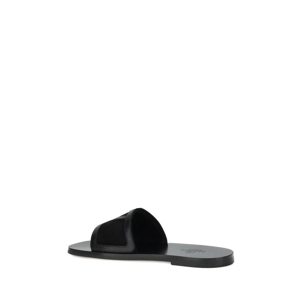 Valentino Garavani Schwarze Kalbsleder-Sandalen Modell Bos Taurus