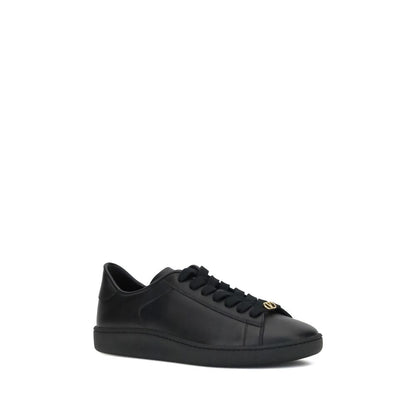 Valentino Garavani Schwarze Kalbsleder-Sneaker Bos Taurus mit niedrigem Schaft