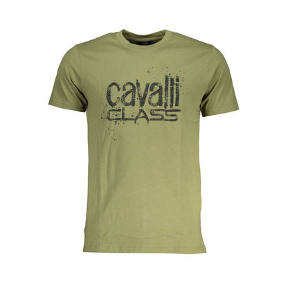 Grünes Baumwoll-T-Shirt der Cavalli Class