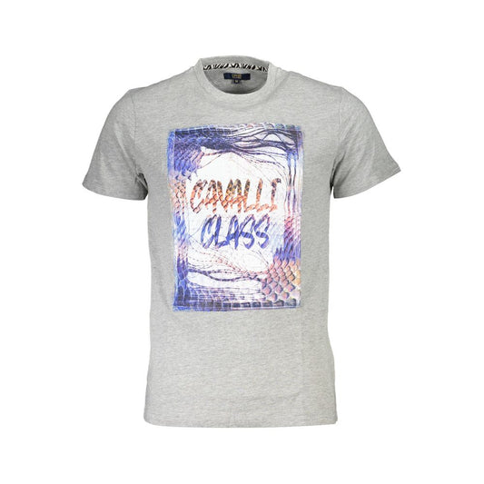 Cavalli Class Braunes Herren-T-Shirt aus Baumwolle