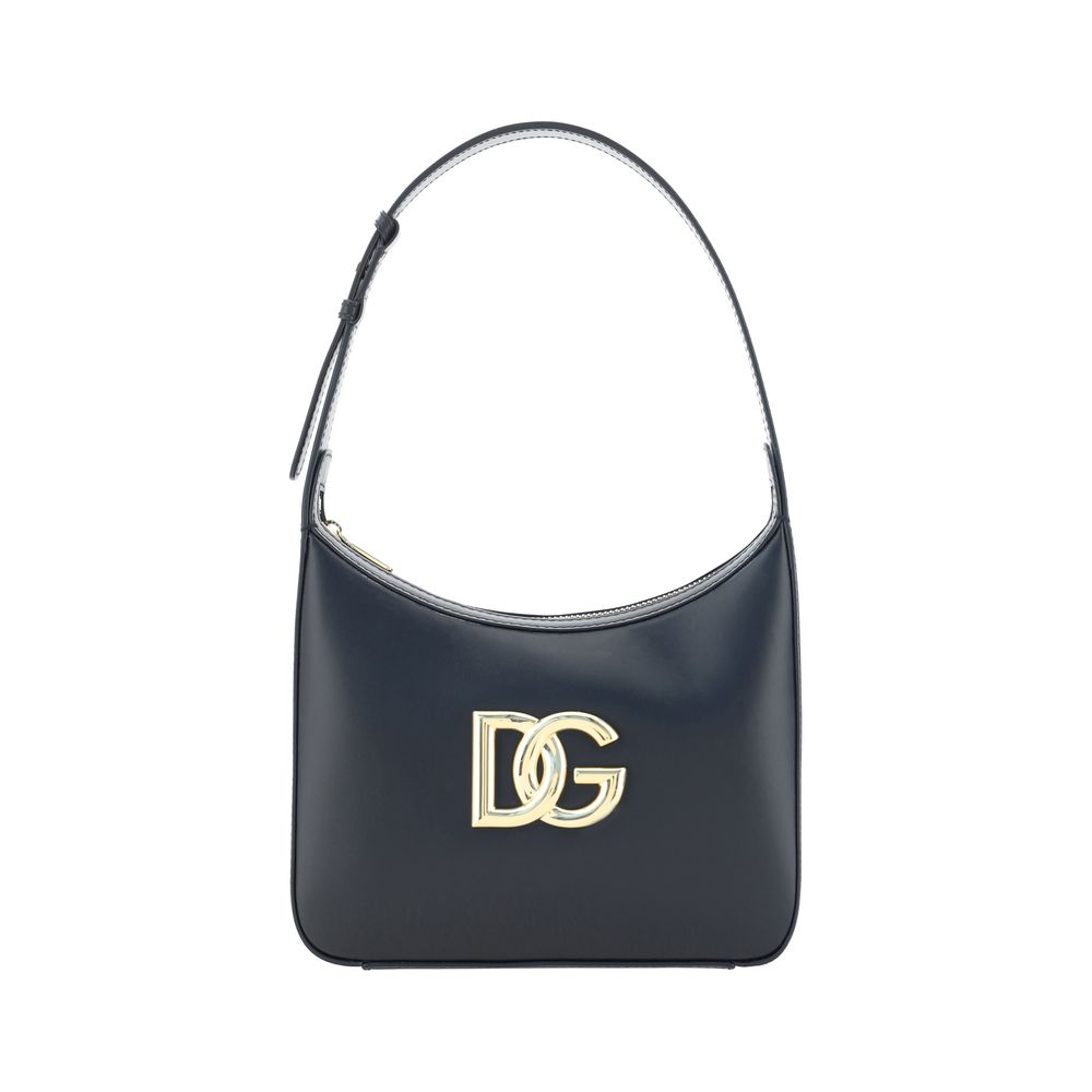 Dolce &amp; Gabbana Schultertasche aus schwarzem Kalbsleder (Bos Taurus)