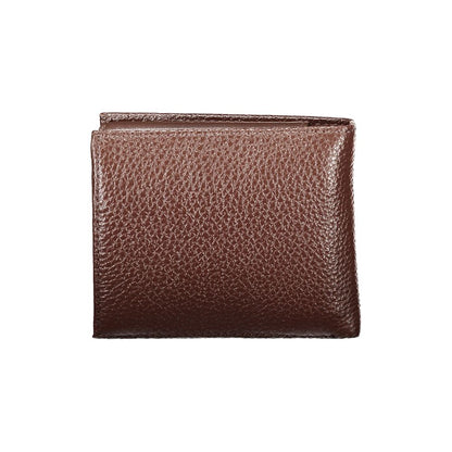 Tommy Hilfiger – Elegante, zweifach gefaltete Brieftasche aus braunem Leder
