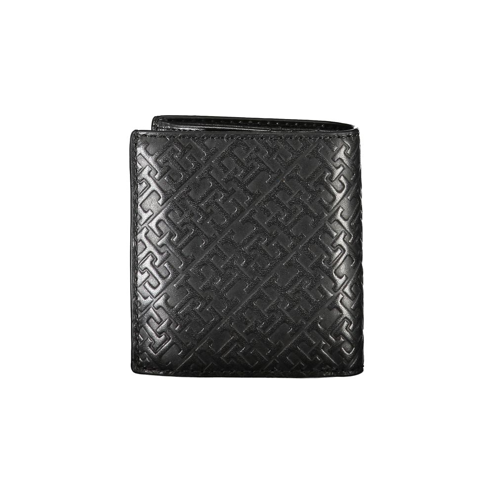 Tommy Hilfiger – Elegante schwarze Lederbrieftasche mit zwei Fächern