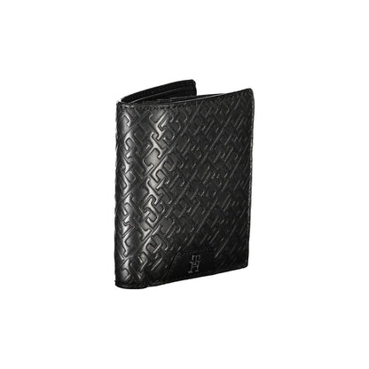 Tommy Hilfiger – Elegante schwarze Lederbrieftasche mit zwei Fächern