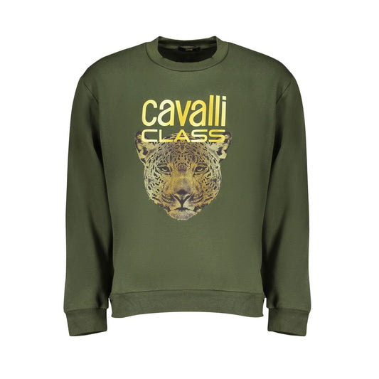 Cavalli Class Grüner Baumwollpullover für Herren