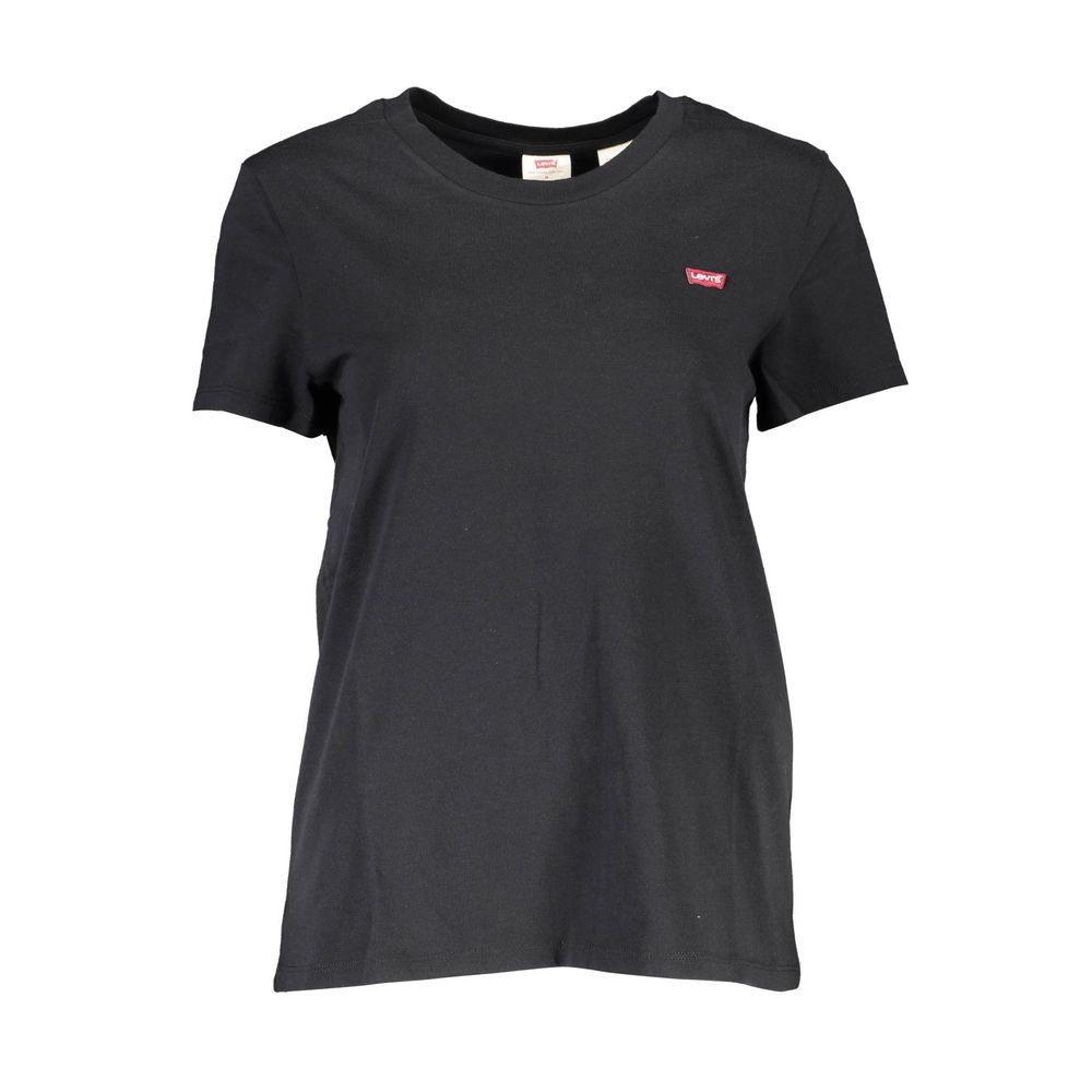 Levi's Black Cotton Women T-Shirt
