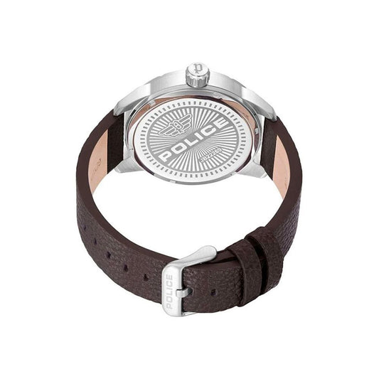 Braune Lederuhr von Police