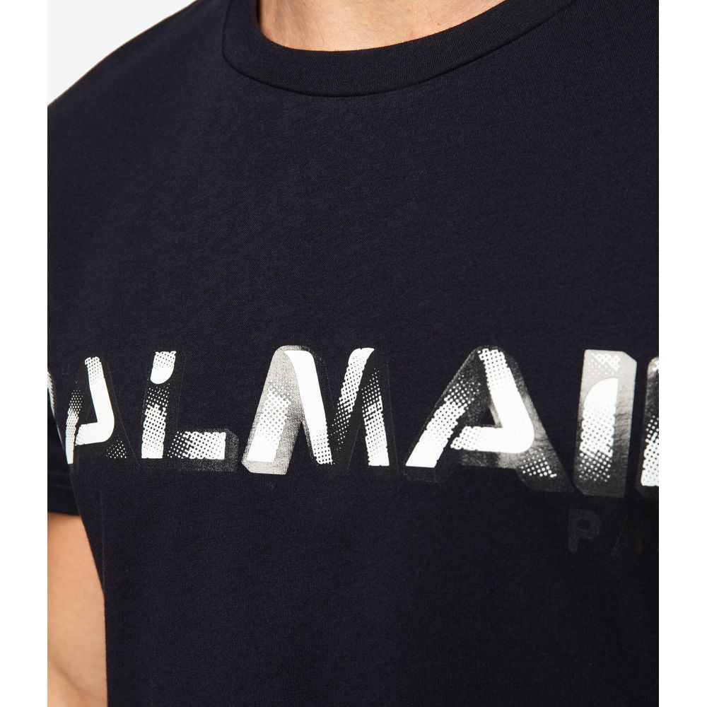 Blaues Baumwoll-T-Shirt von Balmain