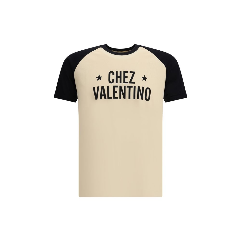 Valentino T-Shirt aus cremefarbener Baumwolle