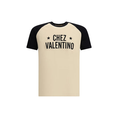 Valentino T-Shirt aus cremefarbener Baumwolle