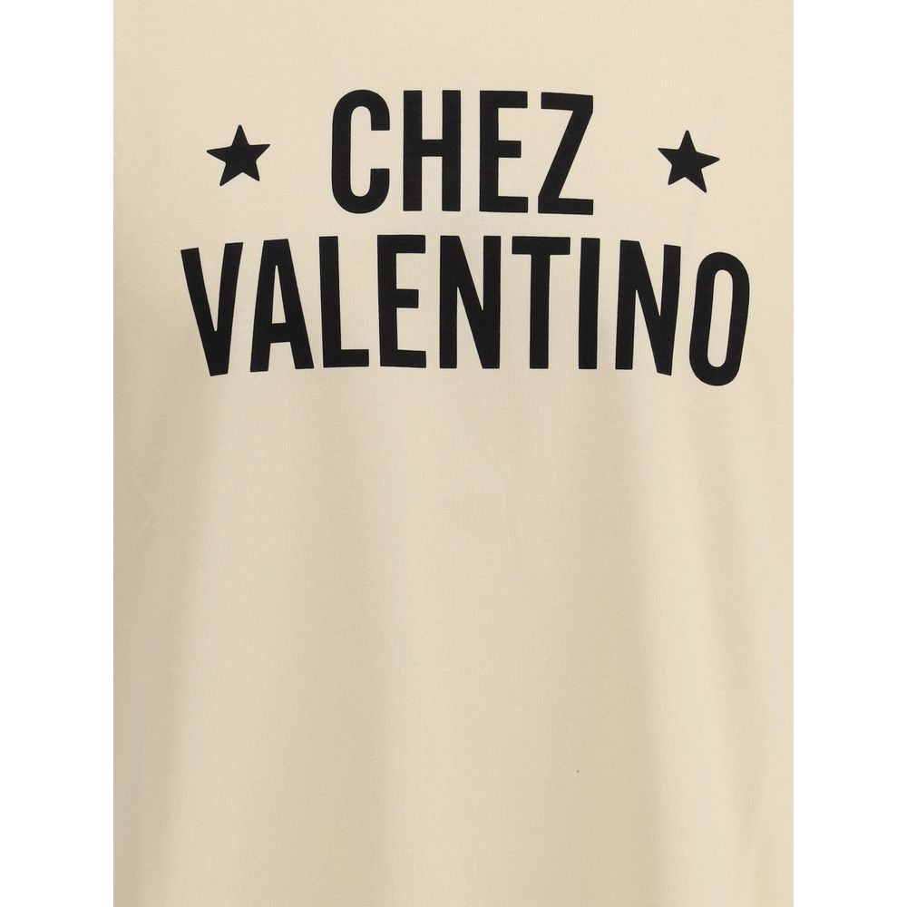 Valentino T-Shirt aus cremefarbener Baumwolle