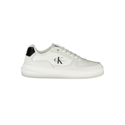 Calvin Klein – Elegante weiße Schnür-Sneaker mit Kontrastdetails