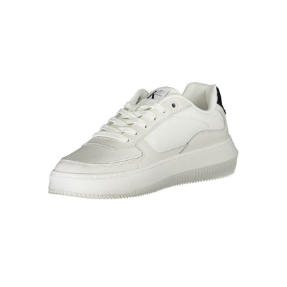 Calvin Klein – Elegante weiße Schnür-Sneaker mit Kontrastdetails