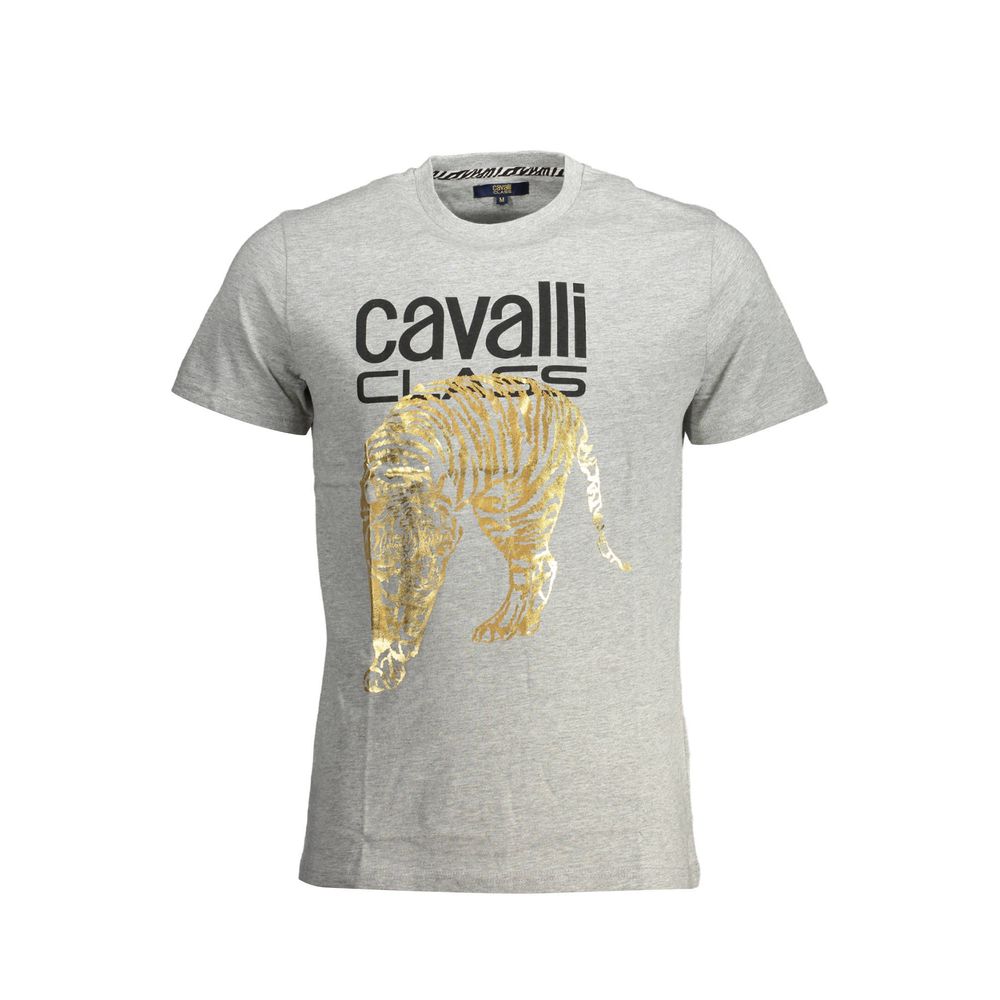 Cavalli Class Braunes Herren-T-Shirt aus Baumwolle