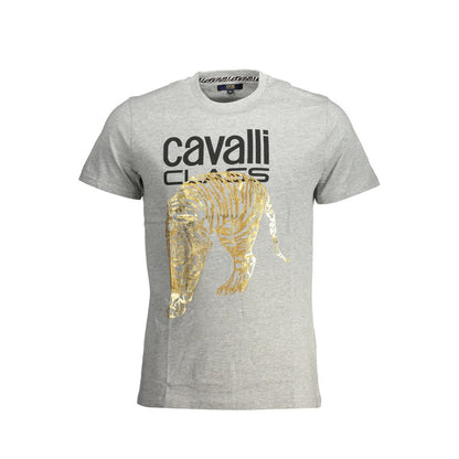 Cavalli Class Braunes Herren-T-Shirt aus Baumwolle