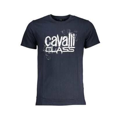 Blaues Baumwoll-T-Shirt der Cavalli Class