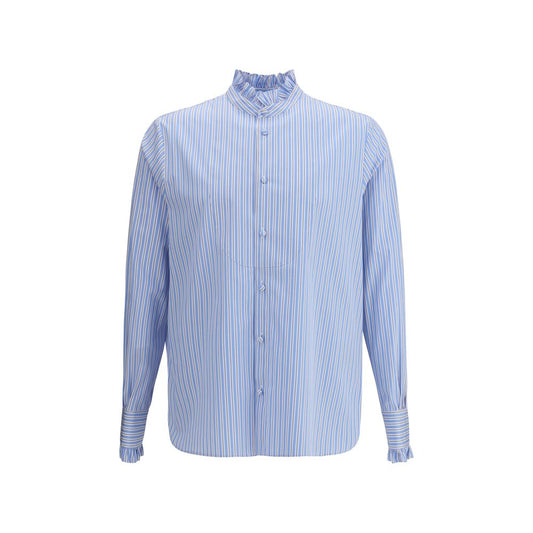 Valentino Hellblaues Baumwollhemd mit Muster