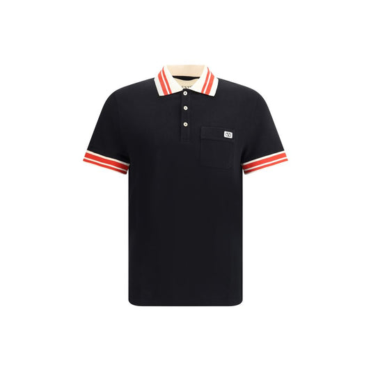Valentino Schwarzes Baumwoll-Poloshirt
