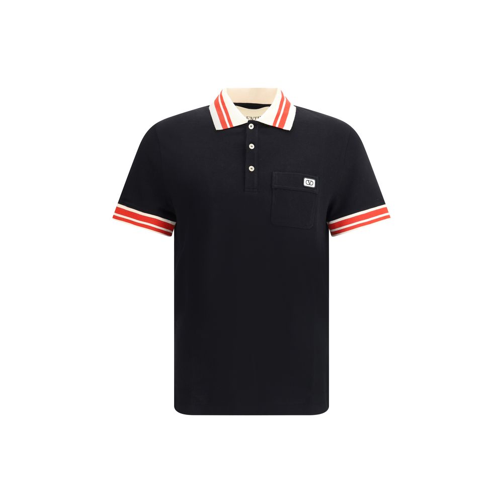 Valentino Schwarzes Baumwoll-Poloshirt