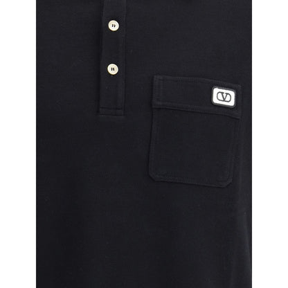 Valentino Schwarzes Baumwoll-Poloshirt