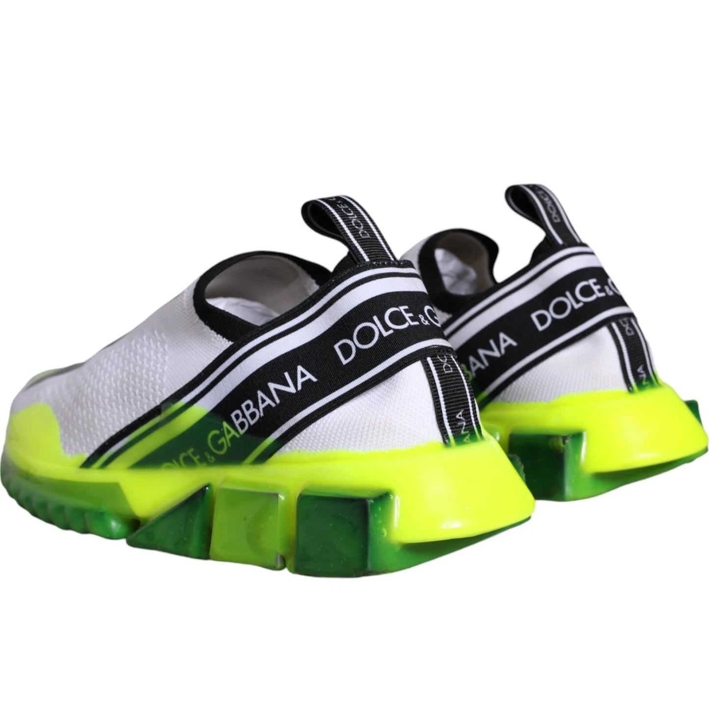 Dolce &amp; Gabbana Weiß Gelb Slip On Sorrento Sneakers Schuhe