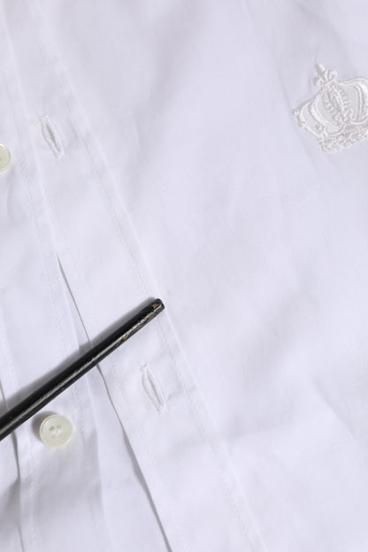 Dolce &amp; Gabbana – Weißes, langärmliges, formelles Hemd aus Baumwolle in GOLD