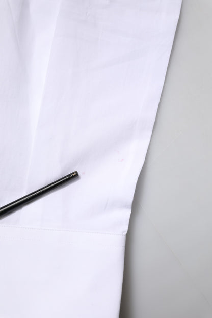 Dolce &amp; Gabbana – Weißes, langärmliges, formelles Hemd aus Baumwolle in GOLD