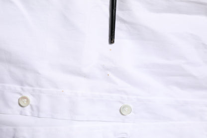 Dolce & Gabbana White Cotton GOLD Long Sleeves Formal Shirt