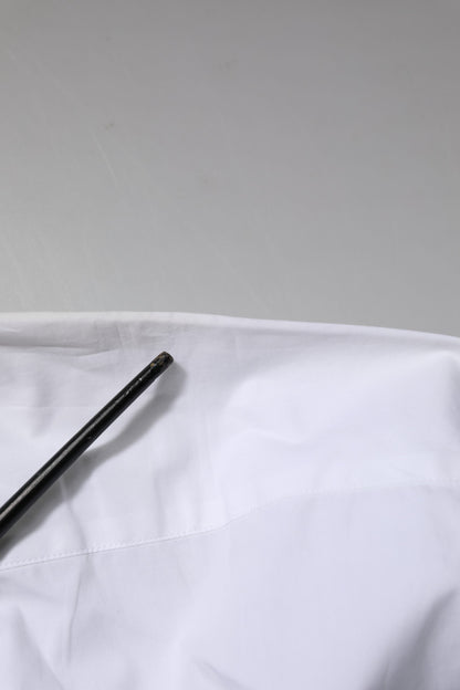 Dolce &amp; Gabbana – Weißes, langärmliges, formelles Hemd aus Baumwolle in GOLD