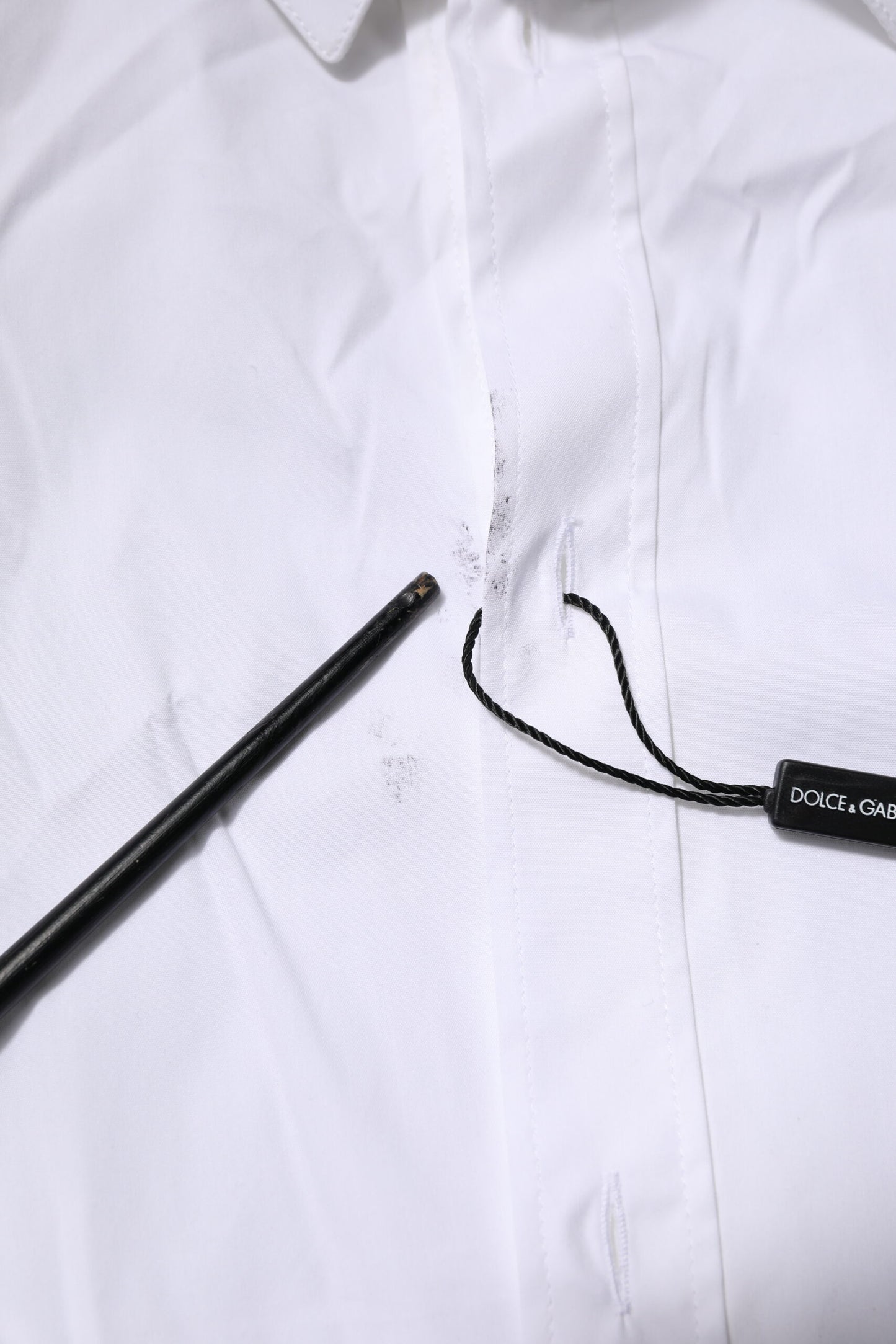 Dolce &amp; Gabbana – Weißes, langärmliges, formelles Hemd aus Baumwolle in GOLD