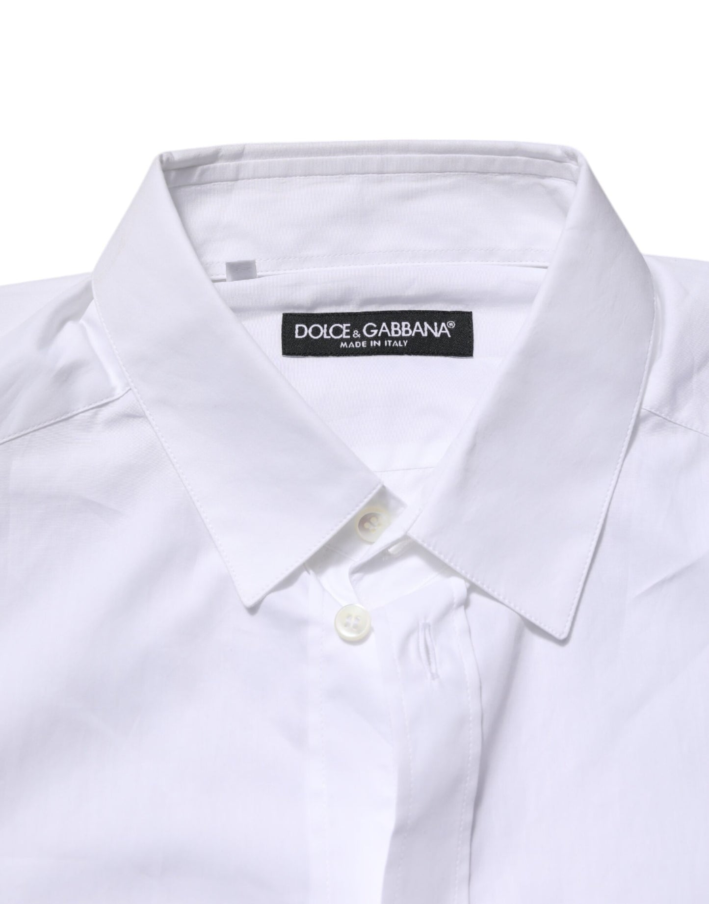 Dolce & Gabbana White Collared Long Sleeves Dress Formal Shirt