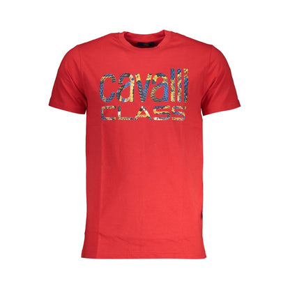 Rotes Baumwoll-T-Shirt der Cavalli-Klasse