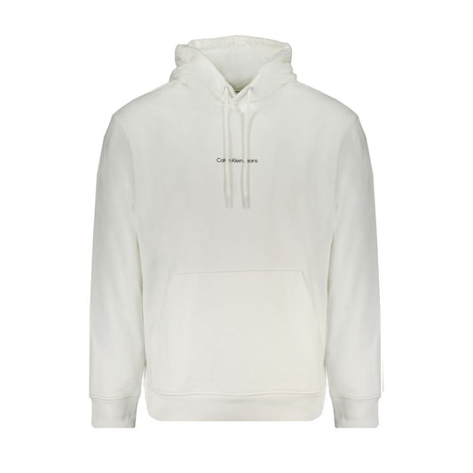 Calvin Klein Weißer Baumwollpullover für Herren mit Kapuze