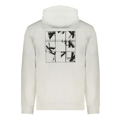 Calvin Klein Weißer Baumwollpullover für Herren mit Kapuze