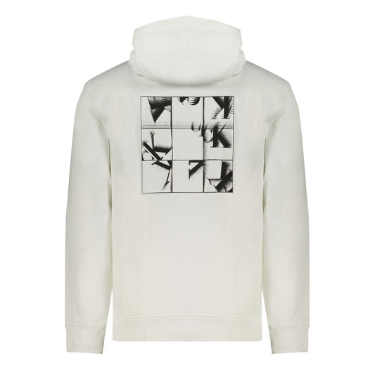Calvin Klein Weißer Baumwollpullover für Herren mit Kapuze