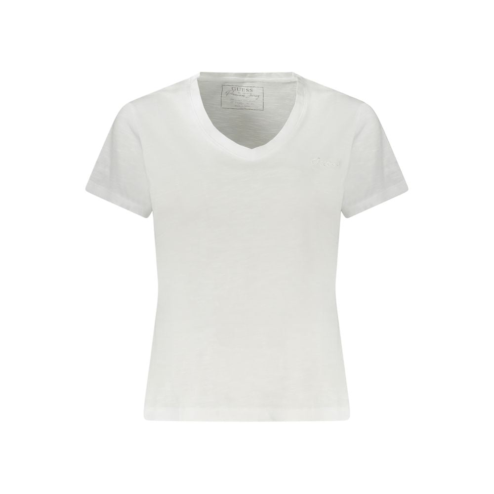Guess Jeans Weißes Baumwoll-T-Shirt für Damen