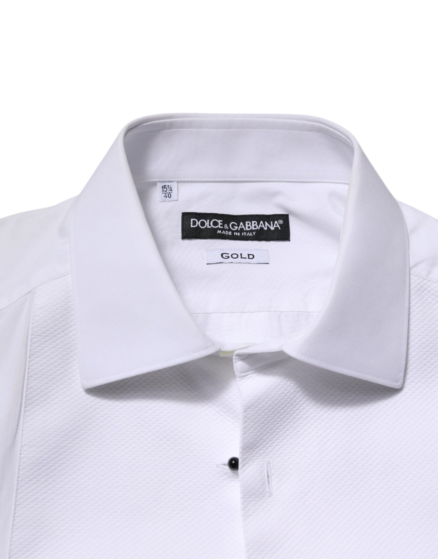 Dolce &amp; Gabbana Weiß GOLD Langarm Kleid Herren Formelles Hemd