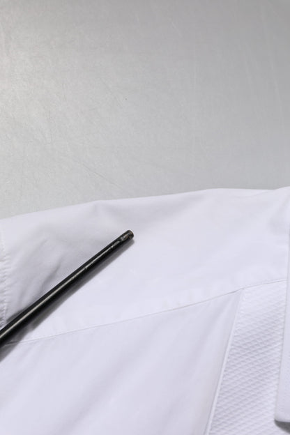 Dolce &amp; Gabbana Weiß GOLD Langarm Kleid Herren Formelles Hemd