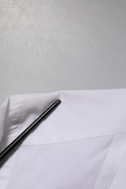 Dolce &amp; Gabbana – Weißes, GOLDfarbenes Hemd aus Baumwollpopeline