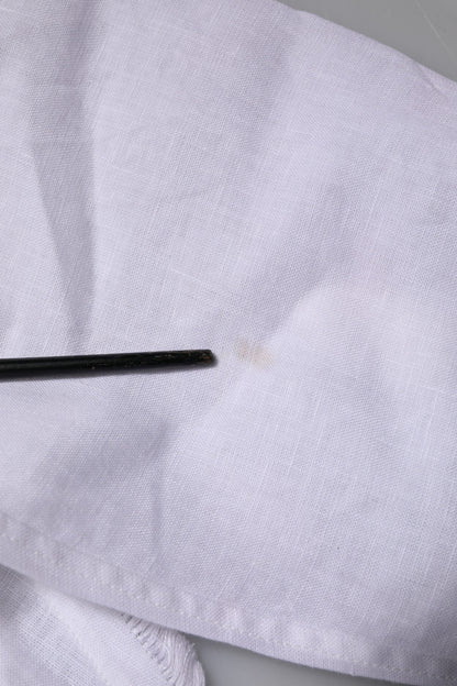 Dolce &amp; Gabbana Weißes Leinenhemd mit langen Ärmeln für Herren