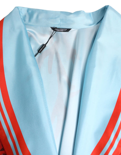 Dolce &amp; Gabbana – Wickelmantel mit blauem und rotem Korallendruck